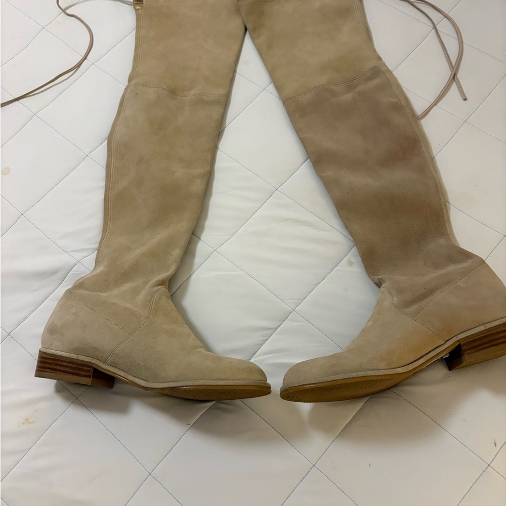 Stuart Weitzman Beige Over-the-Knee Boots